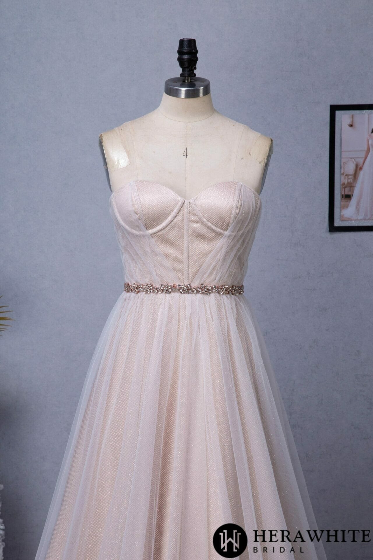 Robe De Mariée Bustier En Dentelle Et Soie - Taille L - Blanche Avec Strass - Neuf Sans étiquette